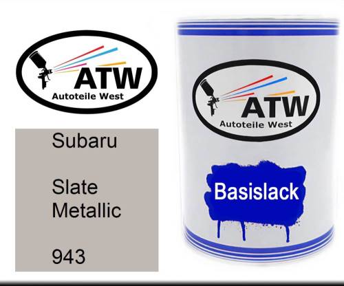 Subaru, Slate Metallic, 943: 500ml Lackdose, von ATW Autoteile West.